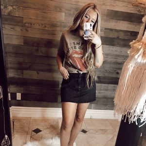 Free people black denim skirt